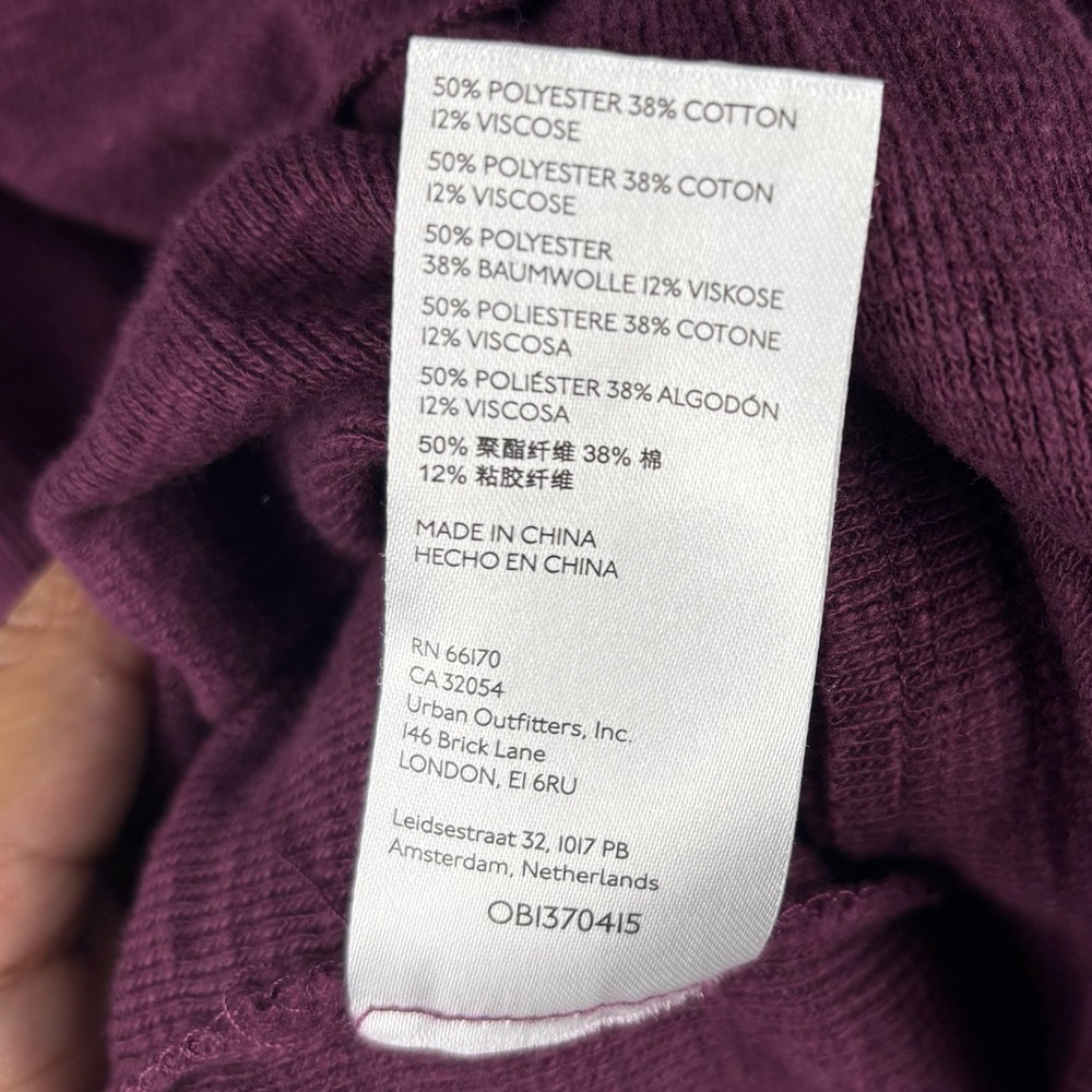 Pilcro Burgundy Plum Ruffled Bottom Sweater Long Sleeve Knit Blouse, XLarge - Picture 6 of 11